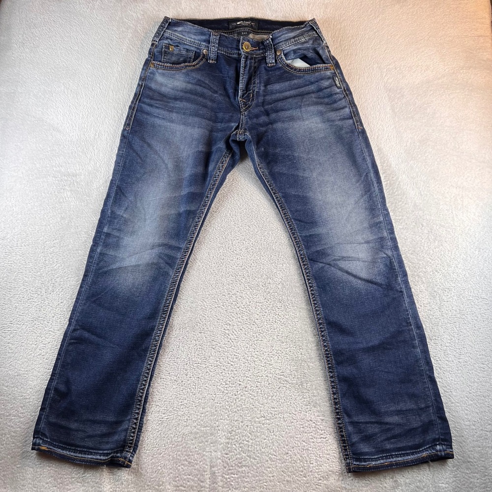 Silver Jeans Co Zac Relaxed Straight Leg Jeans Mens 30x32 medium wash READ